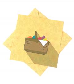 Felicitare - Paste - Cos cu oua