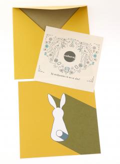 Felicitare - Paste - Iepure umbra