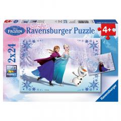 Puzzle 48 piese - Disney Frozen - Elsa, Anna si Olaf