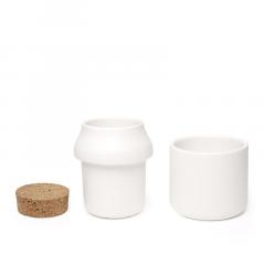 Ustensila mare pentru macinat - Ceramic Grinder and Jar Large White