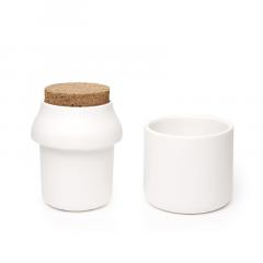 Ustensila mare pentru macinat - Ceramic Grinder and Jar Large White