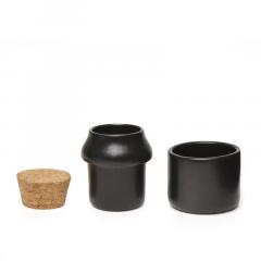 Ustensila mica pentru macinat - Ceramic Grinder and Jar Small Black
