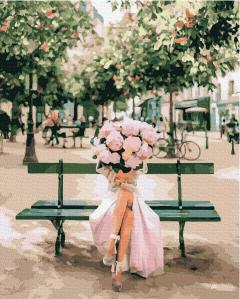 Set pictura pe numere - The Girl in Pink, 40x50 cm