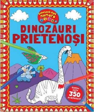 Dinozauri prietenosi - Coloreaza dupa numere
