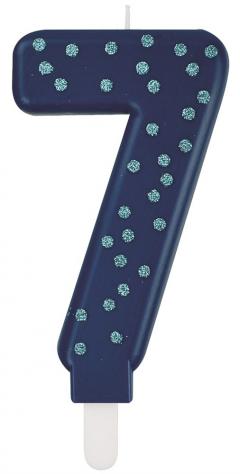 Lumanare pentru tort - Number 7 - Blue