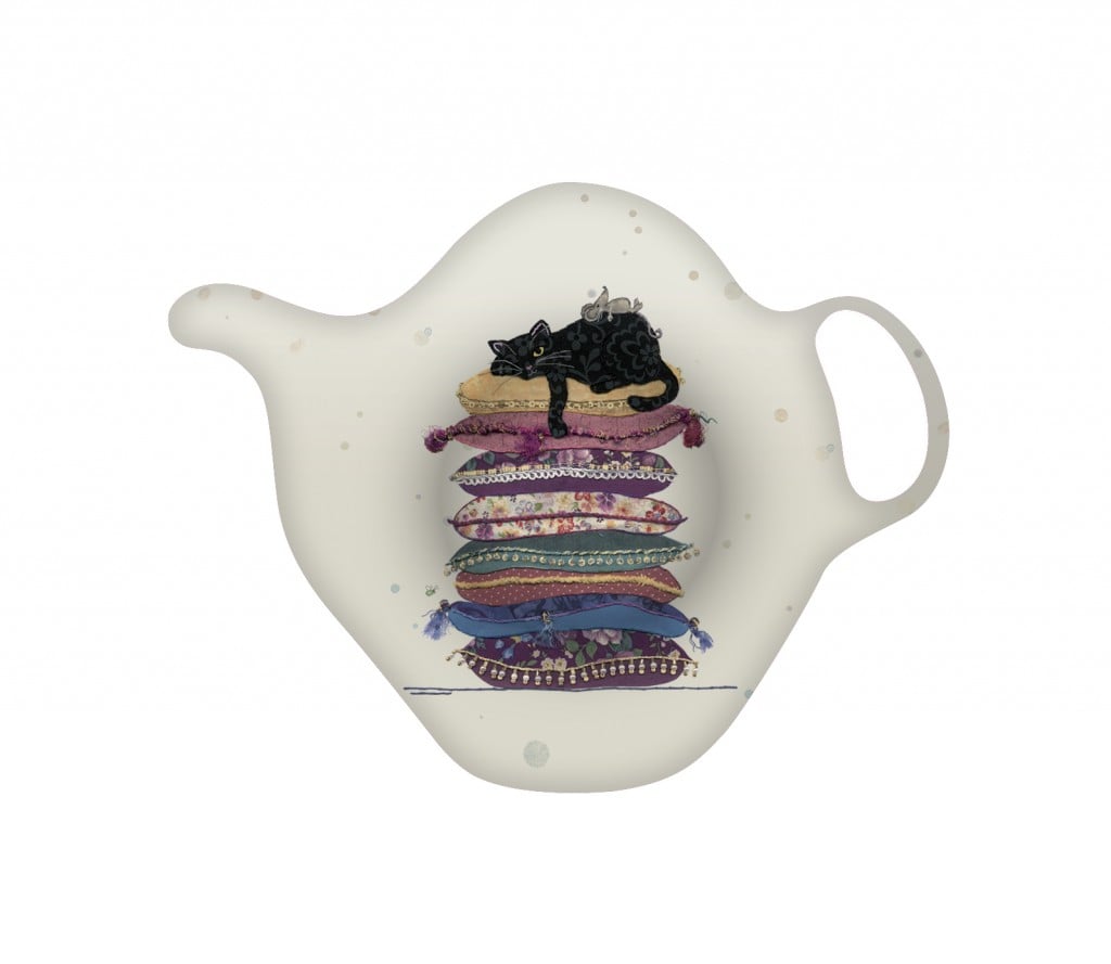 Suport pentru plicul de ceai - Cat on Cushions