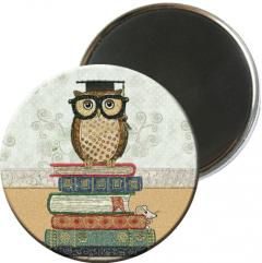 Magnet - Owl on Books