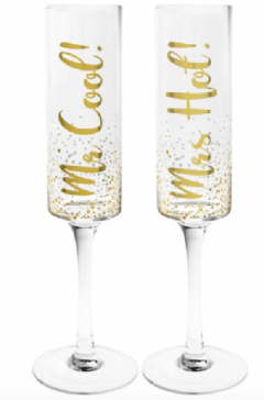 Set 2 pahare sampanie - Mr. Cool & Mrs. Hot