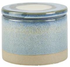 Borcan din ceramica cu capac - Petrol Blue