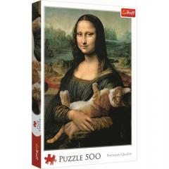 Puzzle 500 piese - Mona Lisa cu pisica