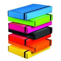 Mapa lata cu elastic, din carton plastifiat 55mm negru