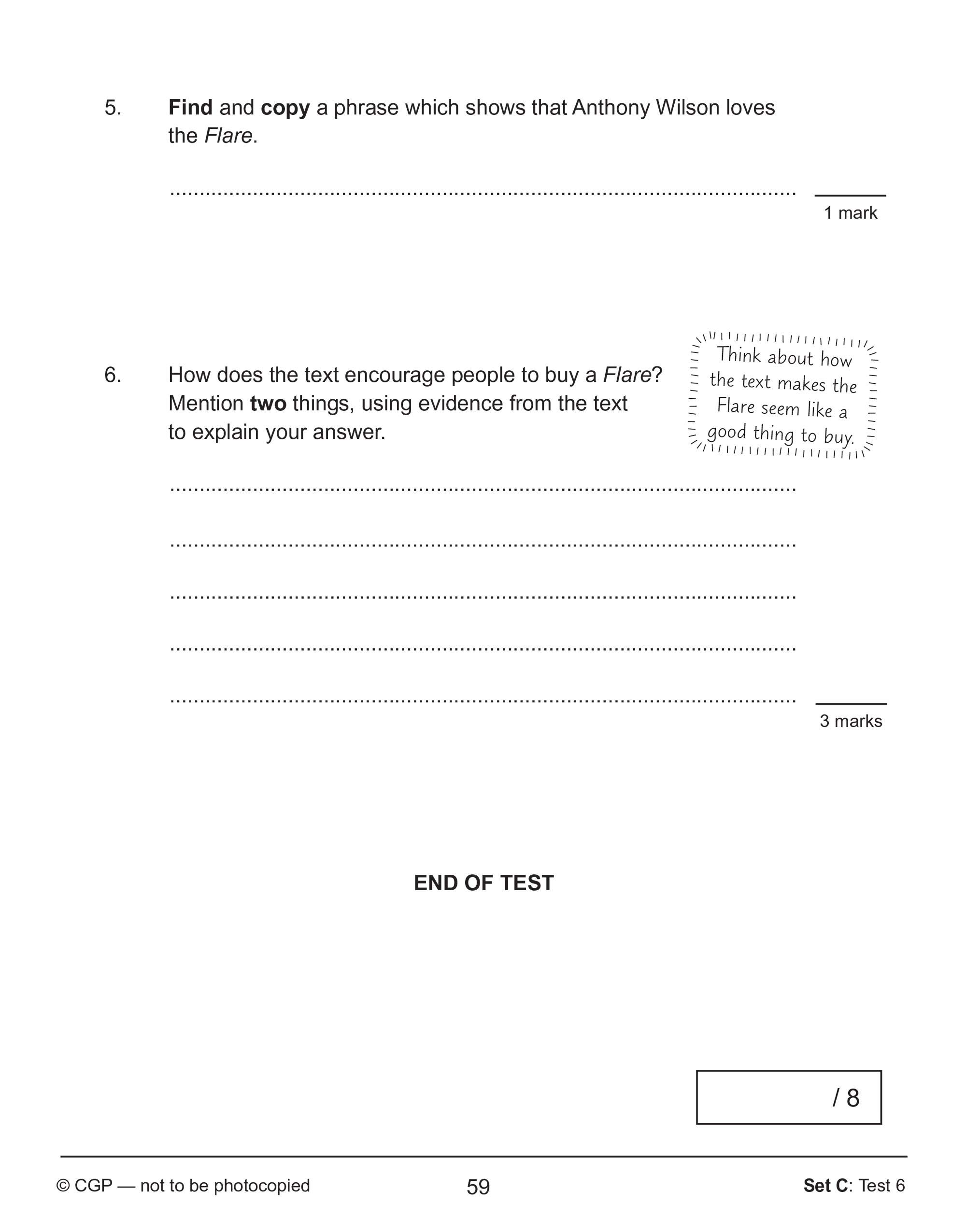 KS2 English SAT Buster 10Minute Tests Reading