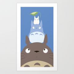 Mini Poster -Totoros by Adovemore
