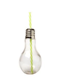 Borcan limonada - Mason jar light bulb with cap and straw