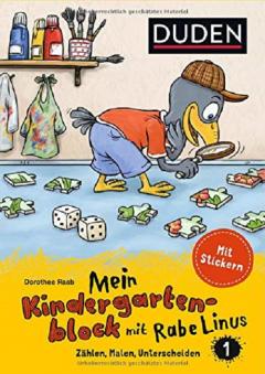 Mein Kindergartenblock mit Rabe Linus Zahlen, Malen, Unterscheiden