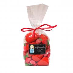 Punguta cu bomboane in forma de capsuni - sachet trio de fraises