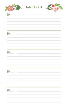 Jurnal - Floral One Line a Day: A Five-Year Memory Book