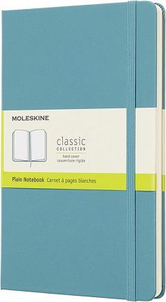 Carnet - Moleskine Classic - Large, Hard Cover, Plain - Blue Reef