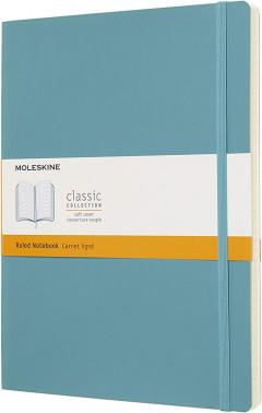 Carnet - Moleskine Classic - Soft Cover, Extra Large, Ruled - Blue Reef