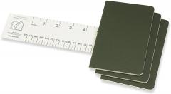 Set 3 caiete - Moleskine Cahier - Pocket , Squared - Myrtle Green