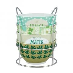 Set 4 boluri si suport - Newman | Derriere la porte