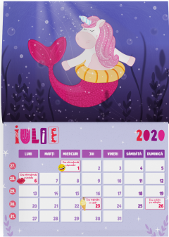 Calendar de perete cu unicorni - 2020