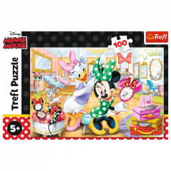 Puzzle 100 piese - Minnie in beauty parlous