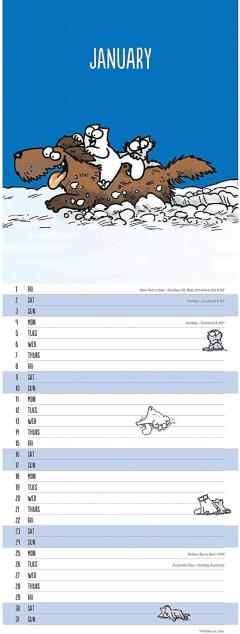 Calendar 2021 - Slim, 12 Month - Simon's Cat