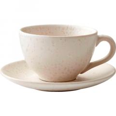 Ceasca si farfurie pentru cafea - Crem