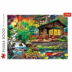 Puzzle 3000 piese - Cabana din padure