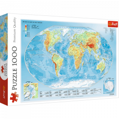 Puzzle 1000 piese - Harta Fizica a Lumii