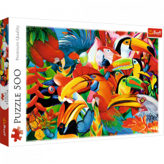 Puzzle 500 piese - Pasari colorate