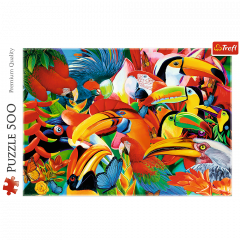 Puzzle 500 piese - Pasari colorate