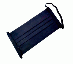 Masca textila din bumbac Ranforce - strat dublu - model negru - Copii