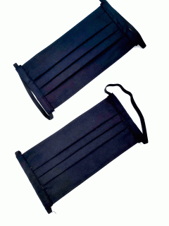 Masca textila din bumbac Ranforce - strat dublu - model negru - Copii