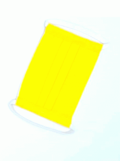 Masca textila din bumbac Ranforce - strat dublu - model galben - Copii