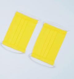 Masca textila din bumbac Ranforce - strat dublu - model galben - Copii