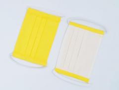 Masca textila din bumbac Ranforce - strat dublu - model galben - Copii