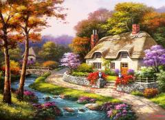 Puzzle 500 piese - Spring Cottage