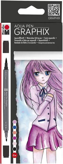Set 6 carioci - Aqua Pen Graphix - Make Manga