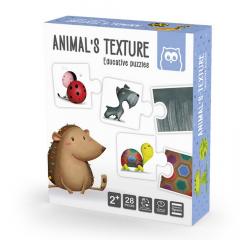 Puzzle educativ Montessori - Texturile animalelor