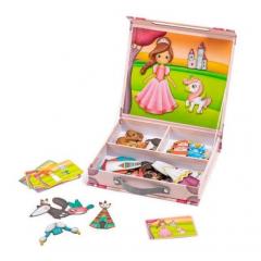 Puzzle magnetic educativ - Valiza cu printesele lumii