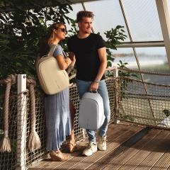 Rucsac - Bobby Hero Small Spring Anti-Theft Backpack - Light Grey