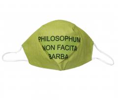 Masca textila din bumbac - strat dublu - Philosophum non facit barba (Verde)