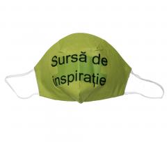 Masca textila din bumbac - strat dublu - Sursa de inspiratie (Verde)