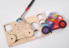 Puzzle 3D de colorat - Motociclist