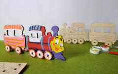 Puzzle 3D de colorat - Locomotiva