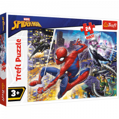 Puzzle 24 piese - Curajosul Spider-Man