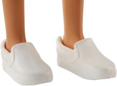 Papusa - Barbie Fashionistas cu parul blond si maieu gri