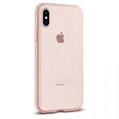 Spigen Husa Liquid Crystal Glitter iPhone XS / X Rose Quartz
